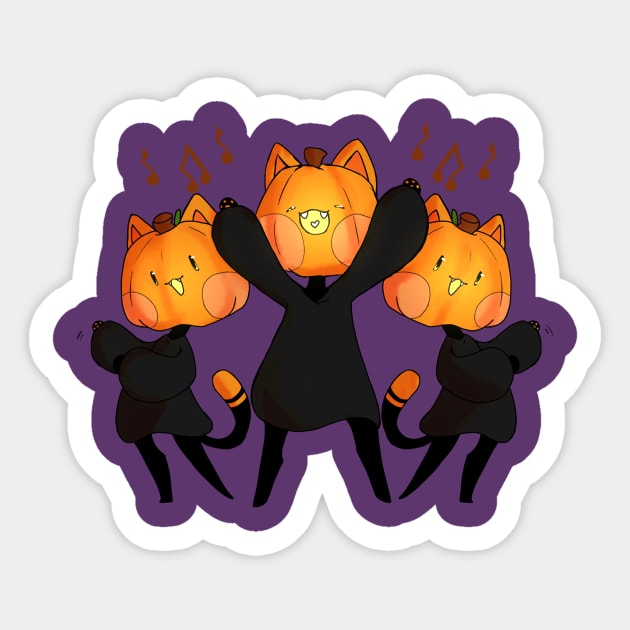 Pumpkin Cats Dance Sticker by Kizokukokoro